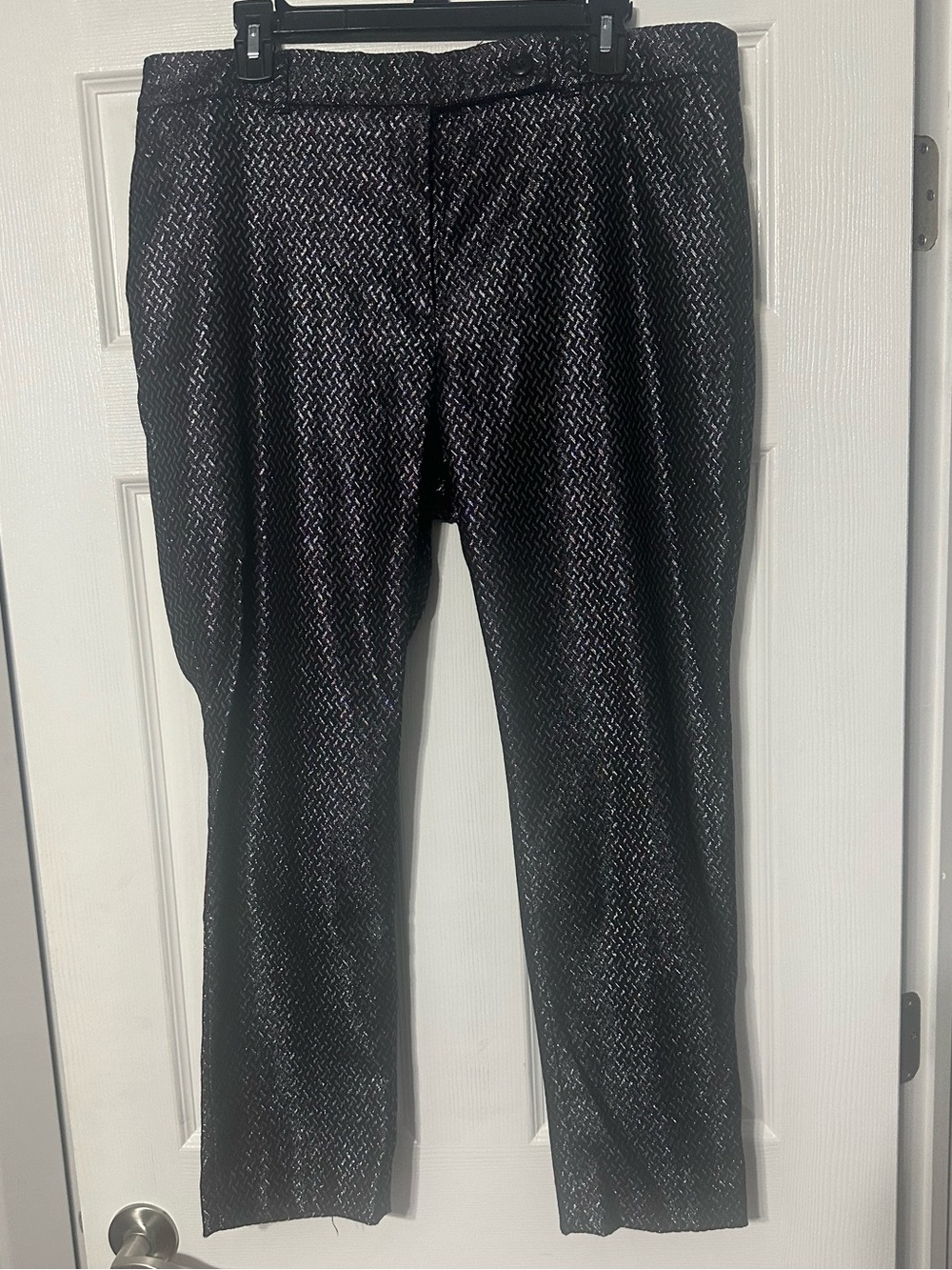 White House Black Market Metallic Zigzag The Slim Ankle Pants